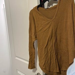 CJLA waffle tunic in pumpkin orange